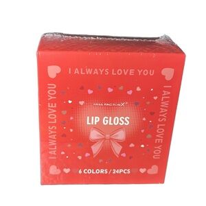 Miss FactorX Lip Gloss. I Always Love You: 6 Colors/24 Pieces. Collagen-Infused